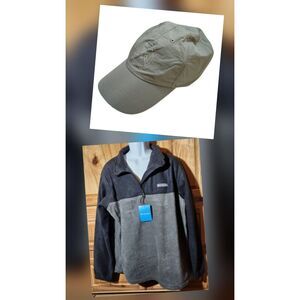 Columbia Men’s 1X Half Zip Fleece Jacket + Cap – NWT – Gift Set